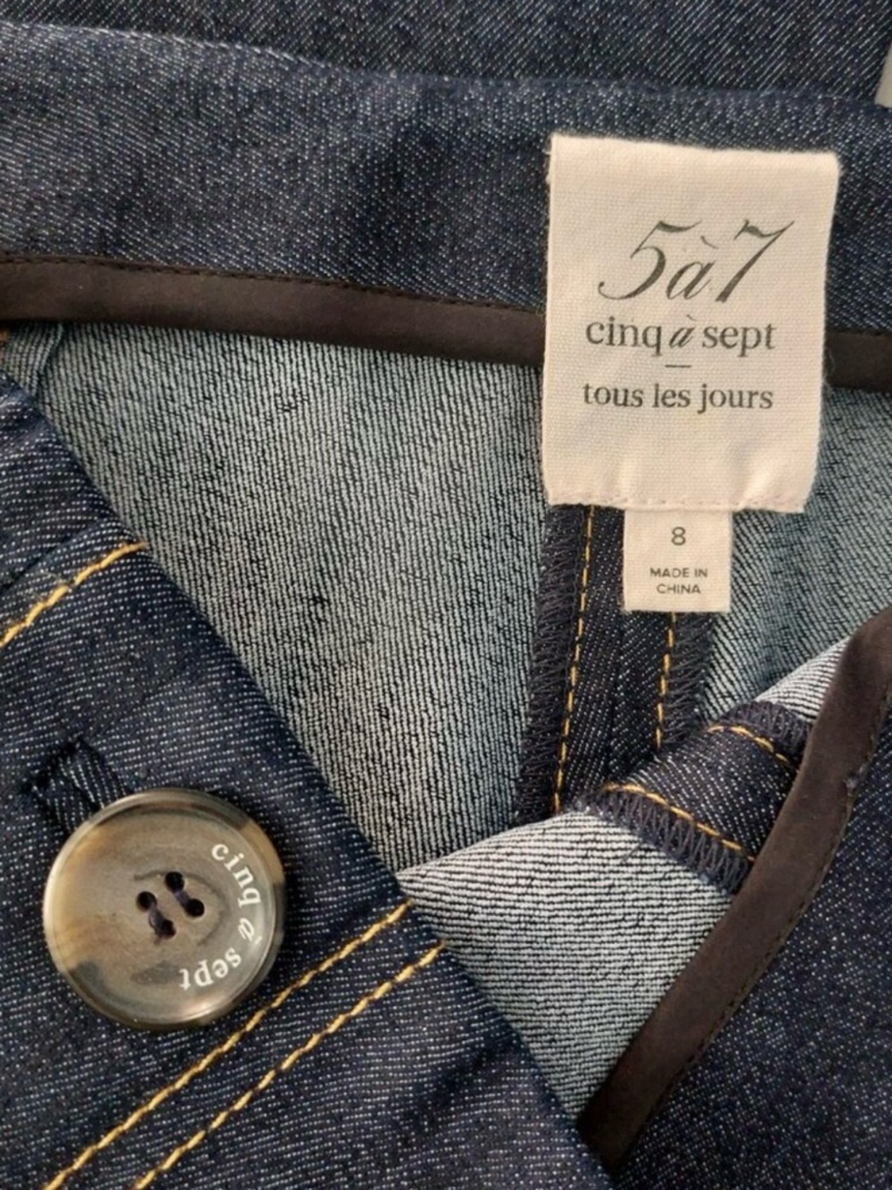 Cinq à Sept Tous Les Jours Chantal Dark Blue High Rise Cropped Jeans - Picture 10 of 11